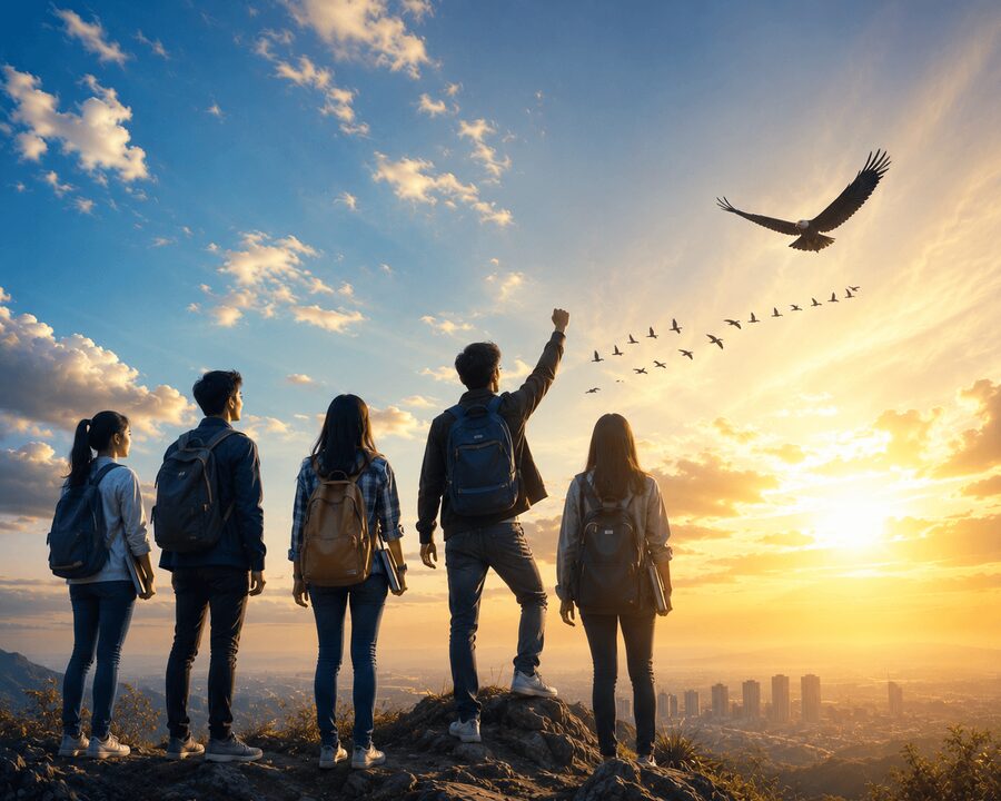 Student ready to fly abroad for studies